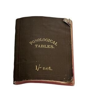 1911 Posological Tables William Craig Antique Medical Pharmacology Book